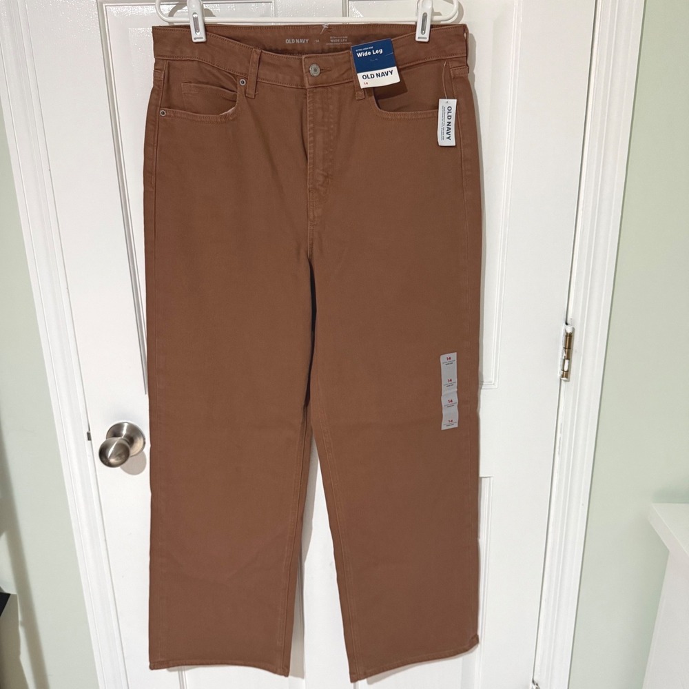 Old Navy Extra High-Rise Wide Leg Pants Tobacco Brown Size 14 NWT 805767-00-1
